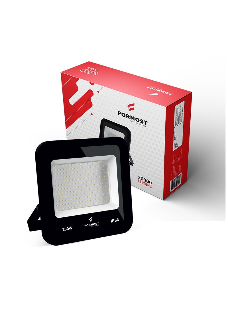 فورموست FORMOST كشاف ضوء LED | IP66 مقاومة للماء | إخراج الضوء الساطع | ضوء خارجي مقاوم للصدمات | مخرج جهد عالي 440 فولت | جودة تصنيع فائقة (200 واط، عبوة من 1 قطع)  - Image 1
