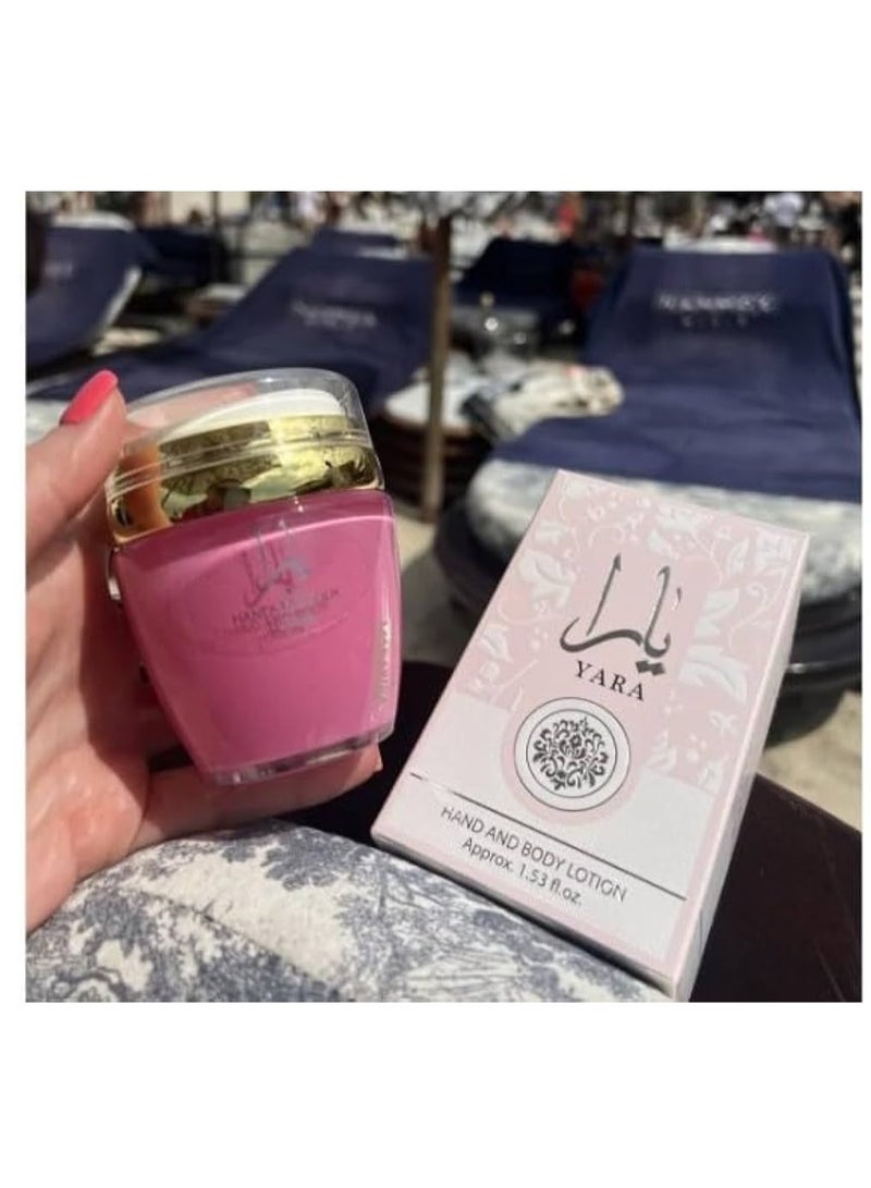 Ard Al Zaafaran Yara Perfumed Hand and Body LotionUltra Moisturizing Skin-Nourishing Replenishes Dry Skin Fresh Fragrance 45 ml - Image 3