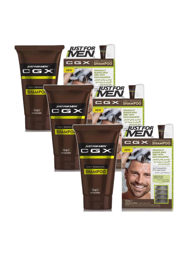 Just For Men Control GX Grey-Reducing Shampoo – Pack of 3, with Biotin and Aloe - Image 1