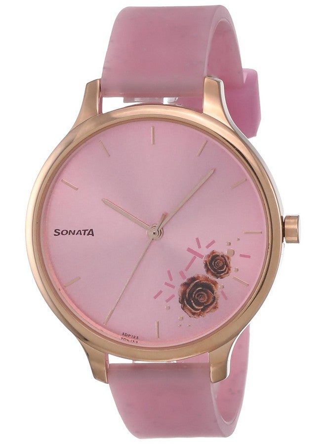 Sonata Blush Quartz Analog Pink dial Plastic Strap Watch for Women-87050WP01 - Image 1
