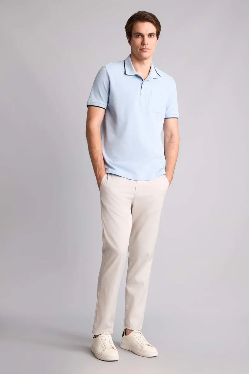 Defacto Regular Fit Polo Collar Pique Short Sleeve Polo T-Shirt