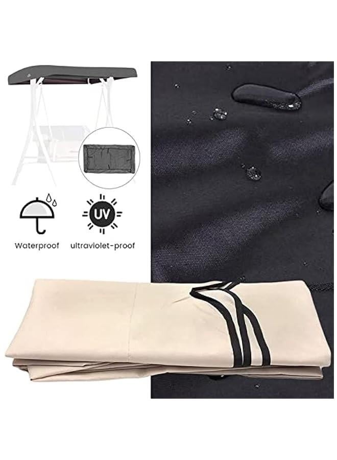 73Hours Outdoor Swing Canopy Replacement,2 or 3 Seater Universal Replacement Canopy Waterproof Patio Hammock Swing Top Cover,Garden Furniture Cover for Patio(Only Canopy Cover) - Image 3