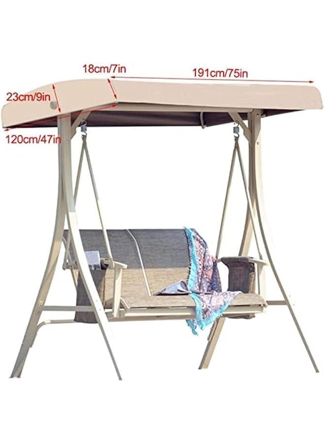 73Hours Outdoor Swing Canopy Replacement,2 or 3 Seater Universal Replacement Canopy Waterproof Patio Hammock Swing Top Cover,Garden Furniture Cover for Patio(Only Canopy Cover) - Image 5
