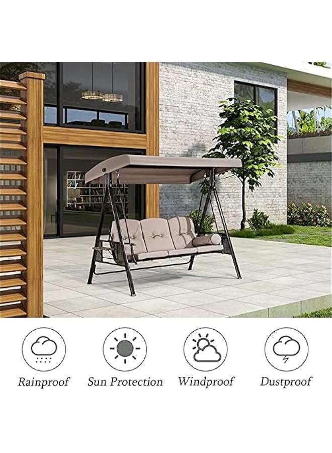 73Hours Outdoor Swing Canopy Replacement,2 or 3 Seater Universal Replacement Canopy Waterproof Patio Hammock Swing Top Cover,Garden Furniture Cover for Patio(Only Canopy Cover) - Image 2