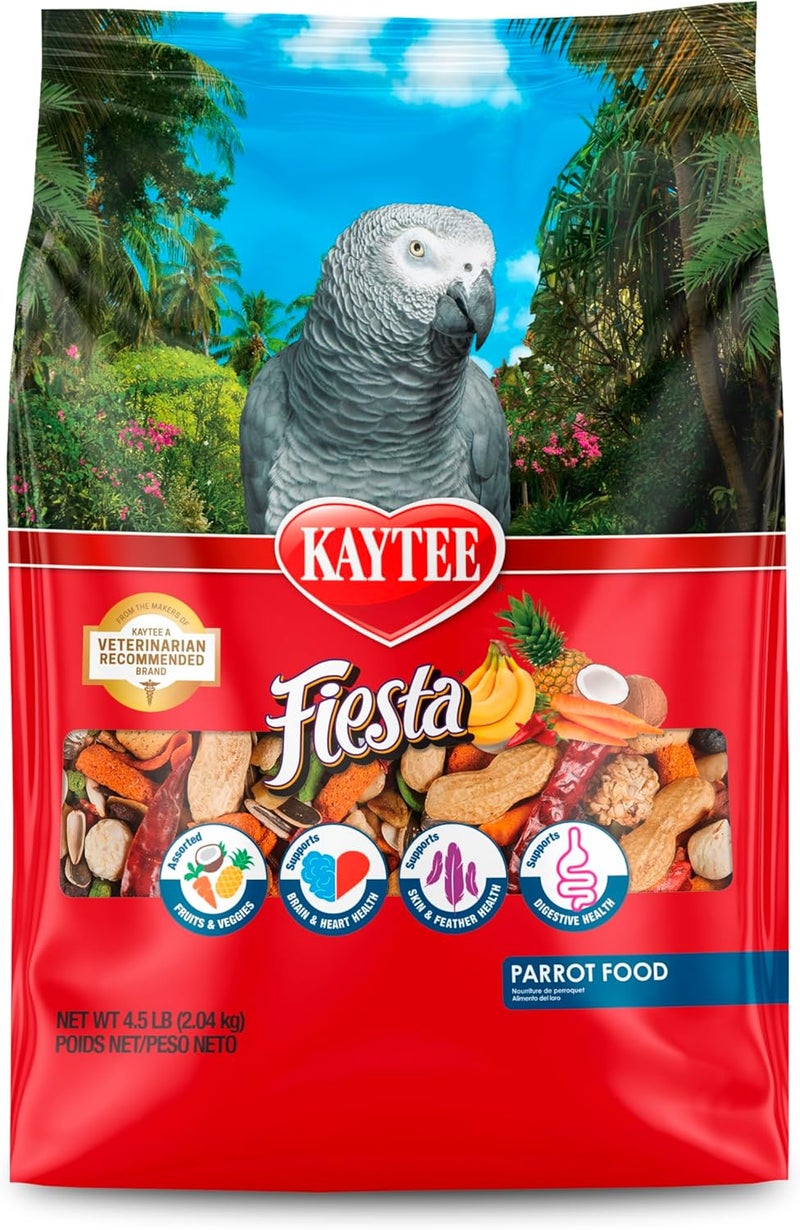 Kaytee Fiesta Parrot Pet Bird Food, 4.5 Pound - Image 1