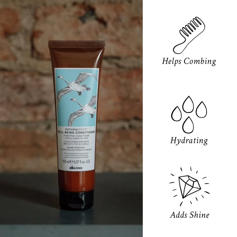 Davines بلسم دافينس ناتشرتك ويلبينج، يفك التشابك مع إضافة الرطوبة واللمعان، يجعل الشعر سهل التصفيف، 5.07 أونصة سائلة - Image 3