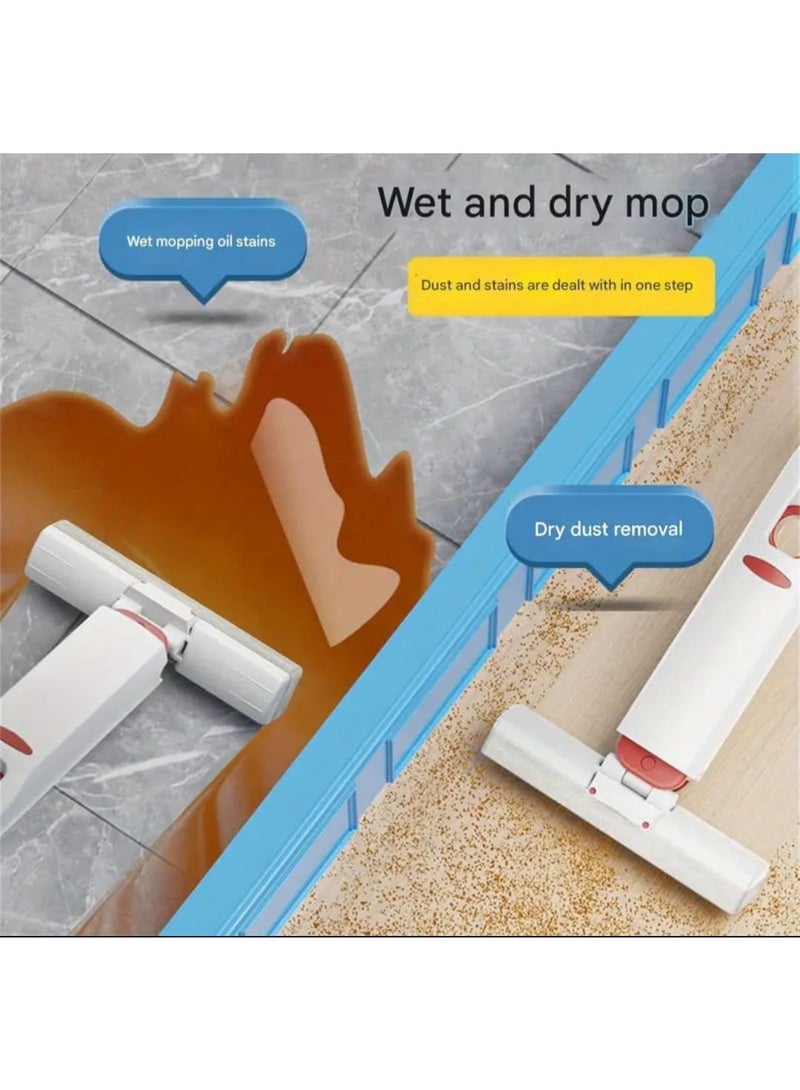 إل ديس ممسحة يدوية صغيرة مطورة بإسفنجة - بدون غسل يدوي، قابلة للطي، بمقبض مريح وتصميم مدمج للمطبخ والحمام وغرفة المعيشة - أداة تنظيف بلاستيكية متينة، ملحق تنظيف للحمام، أداة تنظيف حديثة، مقبض سهل الإمساك - Image 2