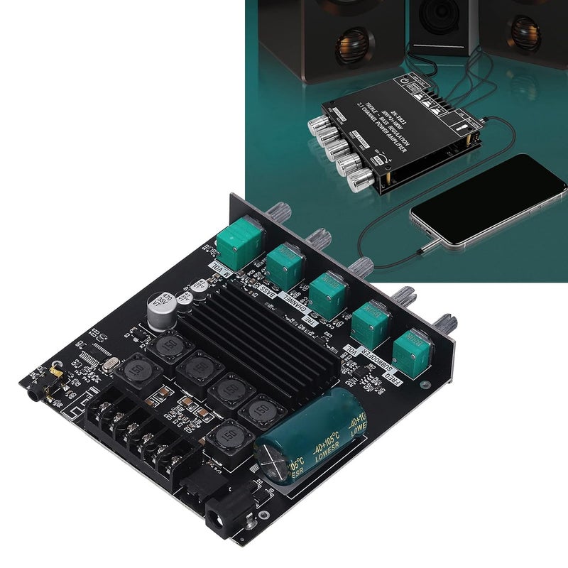 AYNEFY 2.1 قناة 100W لوحة مكبر صوت ساب ووفر مع إدخال BT AUX لصوت المنزل - Image 3