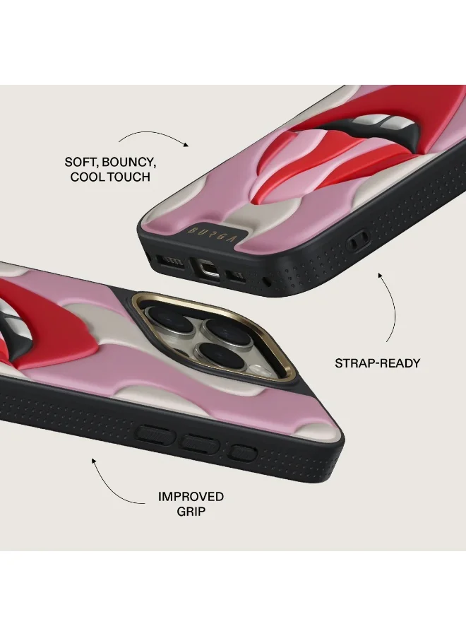 بورجا جراب لهاتف iPhone 16 Pro - مصنوع من مادة TPU وTPE وPC فائقة النعومة مع نسيج مرن، وامتصاص الصدمات CloudGuard، وهيكل خفيف الوزن، وحماية فائقة من السقوط