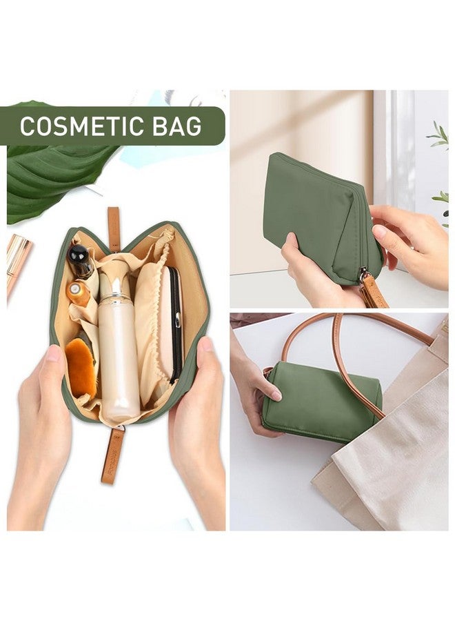 ماي كرييت حقيبة مكياج صغيرة من MAYCREATE® مكونة من قطعتين، حقائب مكياج للسفر للنساء والفتيات، حقائب مستحضرات تجميل مقاومة للماء للنساء، حقيبة تنظيم مكياج محمولة صغيرة وحقائب أدوات الزينة (15 × 10 × 5.5 سم) - Image 4