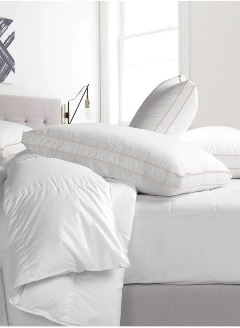 Asraar Luxury Sleep Essentials 6-Piece Set – Includes 2 Prime Pillows 75 x 50cm, 1 Mattress Protector 140 x 200cm, 2 Pillow Protectors 75 x 50cm, and 1 Bed Sheet 140 x 200cm – Perfect Bedding Bundle for a Restful Sleep – Soft and High-Quality Materials  - Image 2