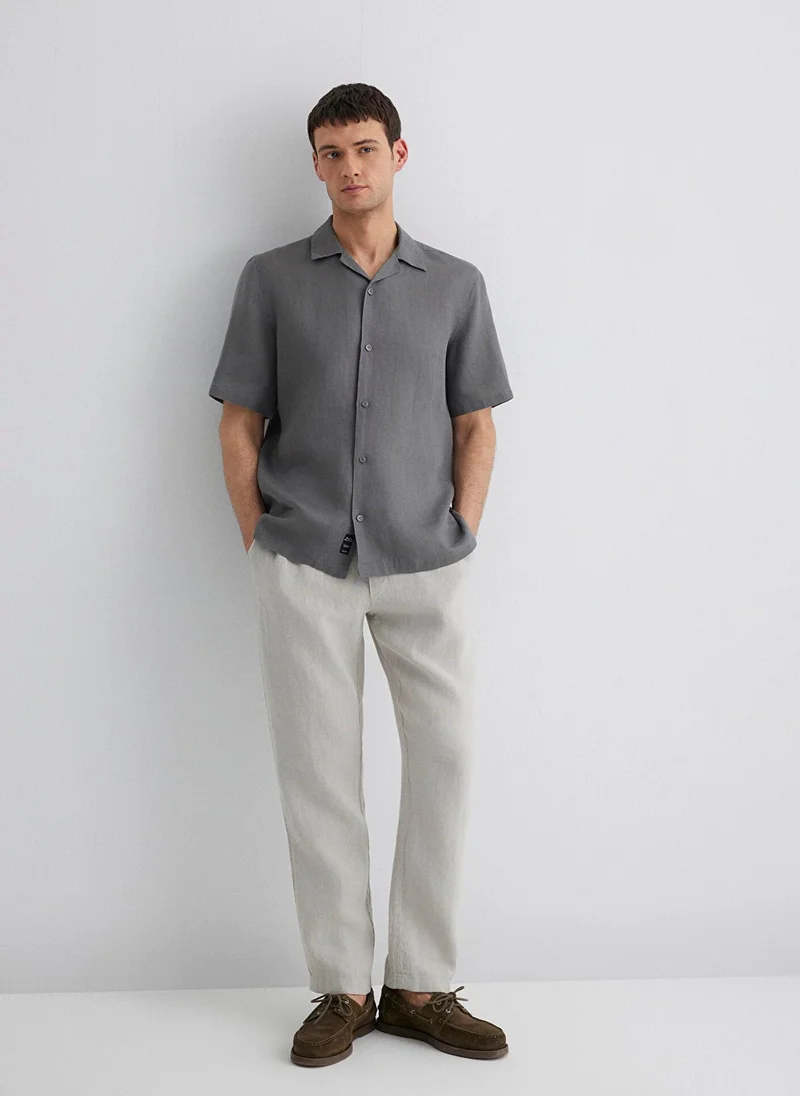 مافي Gray Linen Pants