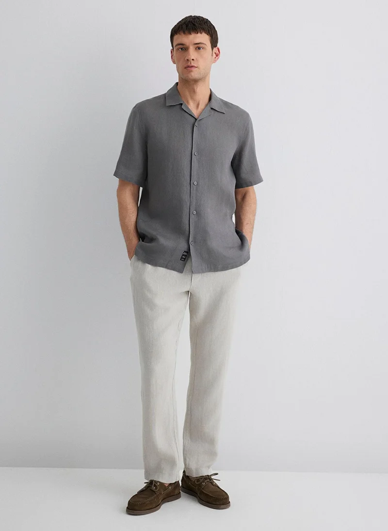 مافي Gray Linen Pants