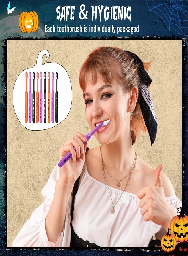 Willinglong Happy Halloween Toothbrushes, Individually Wrapped Toothbrush for Giveaways, Halloween Toothbrushes Spooky Dental Care Trick or Treat(48 Pcs) - Image 3
