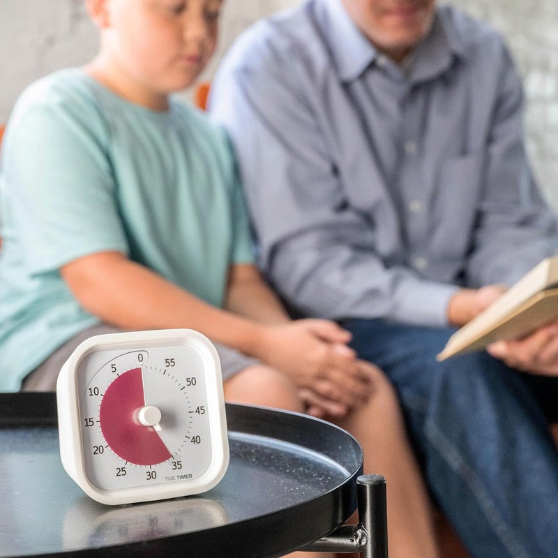 تايم تايمر Home MOD - ساعة توقيت بصرية للأطفال مدتها 60 دقيقة، مناسبة لمستلزمات التعليم المنزلي وأدوات الدراسة، تُستخدم على مكاتب الأطفال ومكاتب المكاتب والاجتماعات، وتعمل بشكل هادئ (لون أبيض كرة قطن). - Image 4