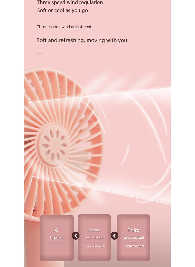 Goolsky Portable Mini USB Handheld Fan – Rechargeable Quiet Desktop Fan for Outdoor/Travel/Office Use, 3-Speed Cooling - Image 4