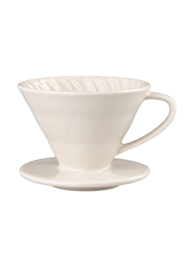 Ceramic Pour Over Coffee Dripper, Reusable Porcelain Portable Pour Over , Slow Brewing Accessories with 1 Holes for Home - White - Image 1