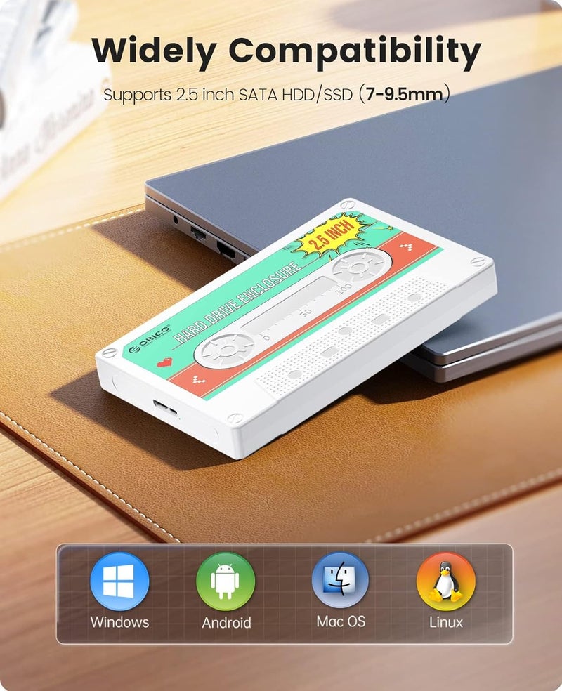 Luckam حاوية قرص صلب 2.5 بوصة SATA إلى USB3.0 لجهاز الكمبيوتر HDD حاوية لـ 7/9.5 مم HDD SSD، حاوية محمولة مع UASP تدعم حتى 6TB متوافقة مع PS4/5، WD، Seagate - Image 5