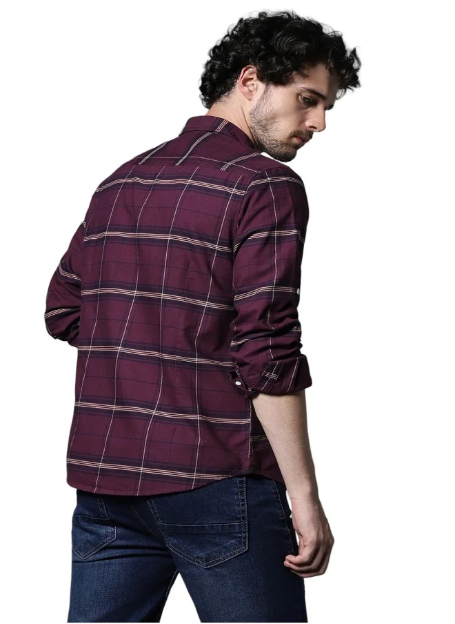 هاي ستار Men Maroon Shirts