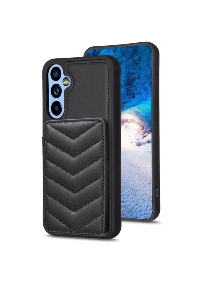 BGM Case Cover For Samsung Galaxy A34 BF26 Wave Pattern Card Bag Holder Phone Case Black