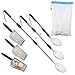 PAMISO Beach Sand Sifter 3 Beach Sifting Sand Telescoping Pole Sets with Scoops Baskets Mesh Bag for Picking Up Shells Shovels Shark Teeth - Image 2