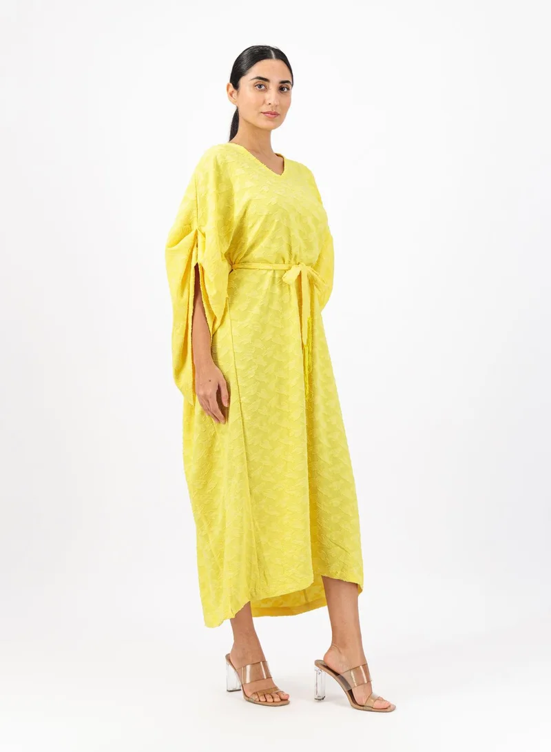 ELVA ELVA Casual Womens Dress with a Modern Design | Womens Dress made of Cotton Material with  V-neck and short sleeves | Fashionable to Wear on Various Occasions | Color Yellow, Sizes S,M,L