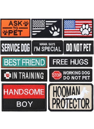 12 Pieces Dog Patches for Service Dog Vest Removable Tactical Hook Loop Harness Patch Set Service Dog Patch Embroidered in Training Patch Animal Working Dog Patch for Vest Harnesses Collars Leashes - pzsku/ZBBD7752D706BC928FA16Z/45/_/1686531171/f6a9af1f-096b-4154-a8a6-67d79cb01a49