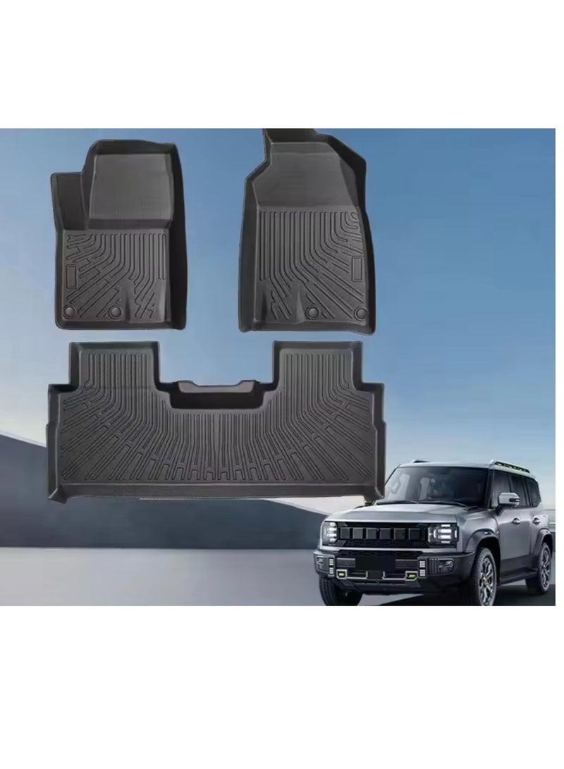 Floor Mats & Cargo Liner For Jetour T2 Traveler 2024 2025 Accessories Floor Mats 2 Row Liner Set All Weather TPE 3D Floor Liners Rear Cargo Mat - Image 1