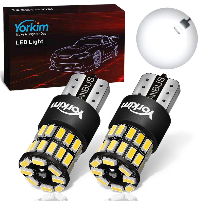 لمبة يوركيم 194 LED 6000K بيضاء T10 لمبات داخلية T15 W5W 2825 168 لمبة LED للإضاءة الداخلية أضواء صندوق السيارة أضواء لوحة الترخيص أضواء العلامة حزمة من 2