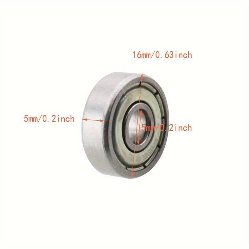 15 Pcs 625Zz Ball Bearings 5Mm X 16Mm X 5Mm Pre Lubricated Deep Groove For 3D Printers Gyroscopic Rotators Scooters And More