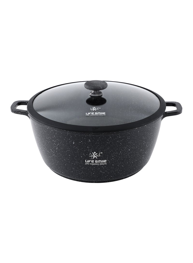 Life Smile Lifesmile 36cm Aluminium Granite Nonstick Soup Pot with Lid – Induction Base, Extra Large Capacity, - Image 1