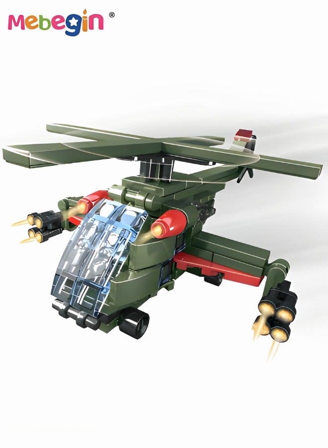 MEBEGIN 2-in-1 Airplane Model Building Kits, 99PCS Helicopter Building Blocks Set, STEM Building Toys, Military Bricks Series, Educational Toys, Wonderful Activity with Family or Friends, Ideal Gift for Kids Aged 6+  - Image 5