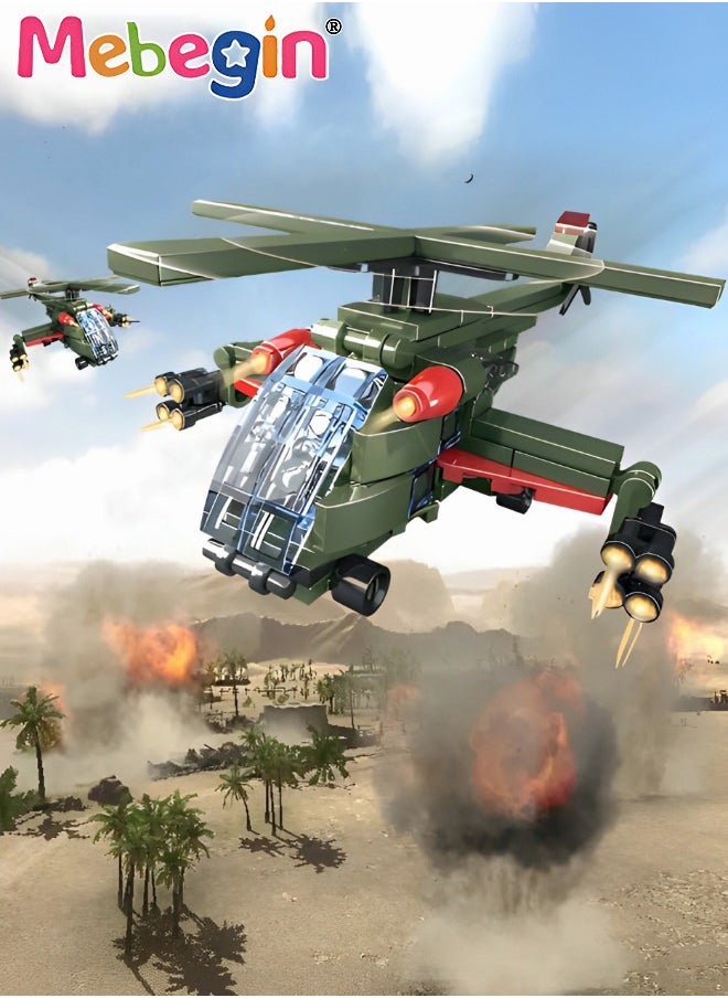MEBEGIN 2-in-1 Airplane Model Building Kits, 99PCS Helicopter Building Blocks Set, STEM Building Toys, Military Bricks Series, Educational Toys, Wonderful Activity with Family or Friends, Ideal Gift for Kids Aged 6+  - Image 2