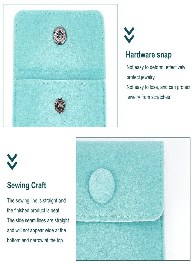 NBEADS 12 Pcs Velvet Jewelry Pouches with Snap Button, Turquoise Jewelry Storage Bags Small Velvet Gift Bags for Traveling Rings, Bracelets, Necklaces, Earrings, Watch, 2.76x2.76 Inch - Image 5