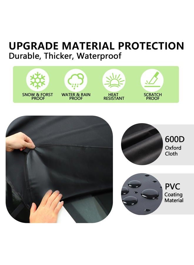 KXQ Car Windshield Cover for Ice and Snow, Enhanced-600D Oxford Fabric Windshield Snow Covers, Windshield Cover for Snow Fits Most Small to Mid-Size Sedans and SUVs (63 x 47.5 Inch) - Image 5