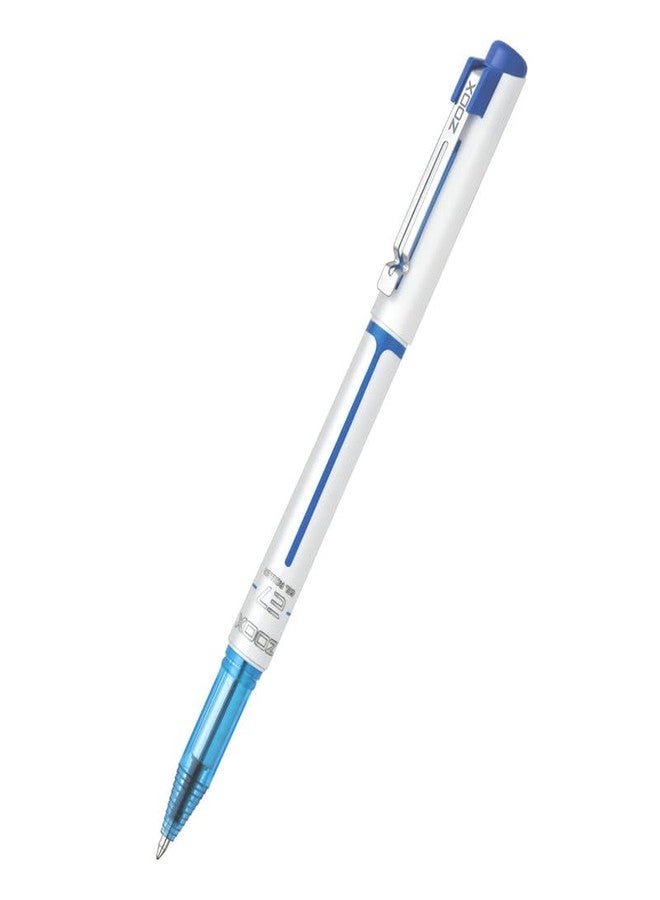 FLAIR Zoox E7 0.7mm Roller Gel Pen | Minimalistic Design | Waterproof Ink For Smudge Free & Smooth Writing | Fitted With Jumbo Refill | Blue Ink, Pack Of 4 - Image 2