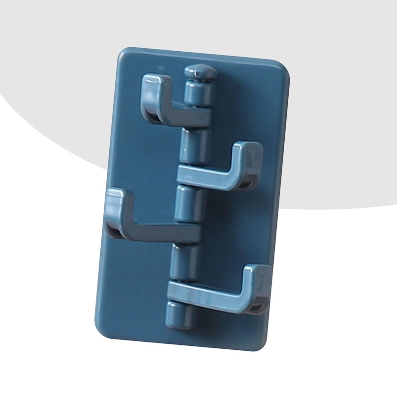Kuber Industries Kuber Industries Set of 2 SelfAdhesive Stick On Hooks 3 Hooks Attached Bathroom Hooks for Hanging Sticky Clips Shirt Hangers for Wall Blue - Image 2