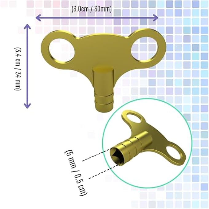 BRASS RADIATOR KEY FOR BLEEDING  UK RADIATOR KEY, UNIVERSAL RADIATOR BLEED TOOL, PERFECT FOR HOME HEATING SYSTEMS  EASY TO USE, DURABLE AND RELIABLE - Image 3