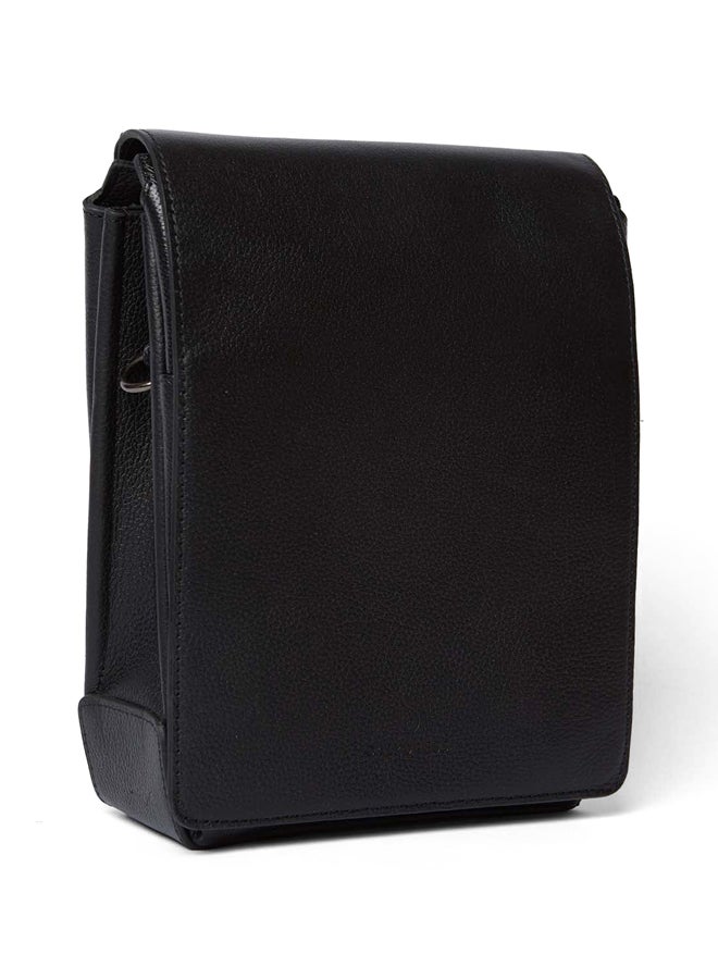 DALYDRESS Luxury Logo Embellished Genuine Leather Crossbody Bag With Adjustable Strap - Image 2