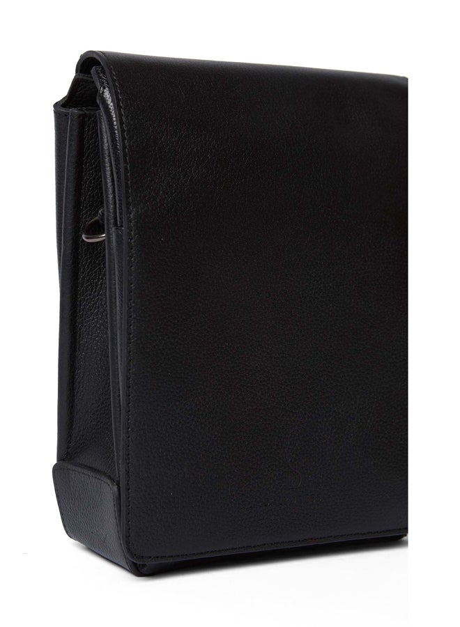 DALYDRESS Luxury Logo Embellished Genuine Leather Crossbody Bag With Adjustable Strap - Image 3