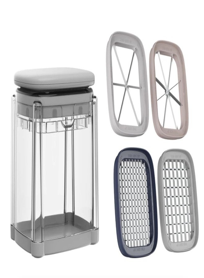 اوكيان قطاعة البطاطس المقلية، قطاعة خضار 4 في 1، قطاعة جوليان يدوية، أداة مطبخ، تصنع البطاطس المقلية وتقطع الخضار - Image 4