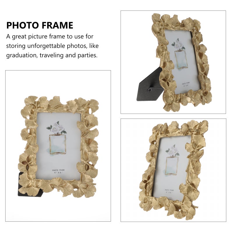2pcs Gingko Leaf Photo Frame Retro Bedroom Table Frame Adornment Decoration - Image 4