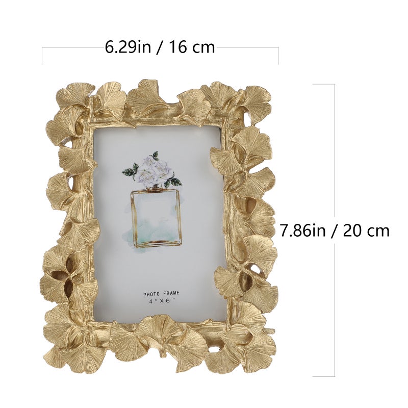 2pcs Gingko Leaf Photo Frame Retro Bedroom Table Frame Adornment Decoration - Image 2