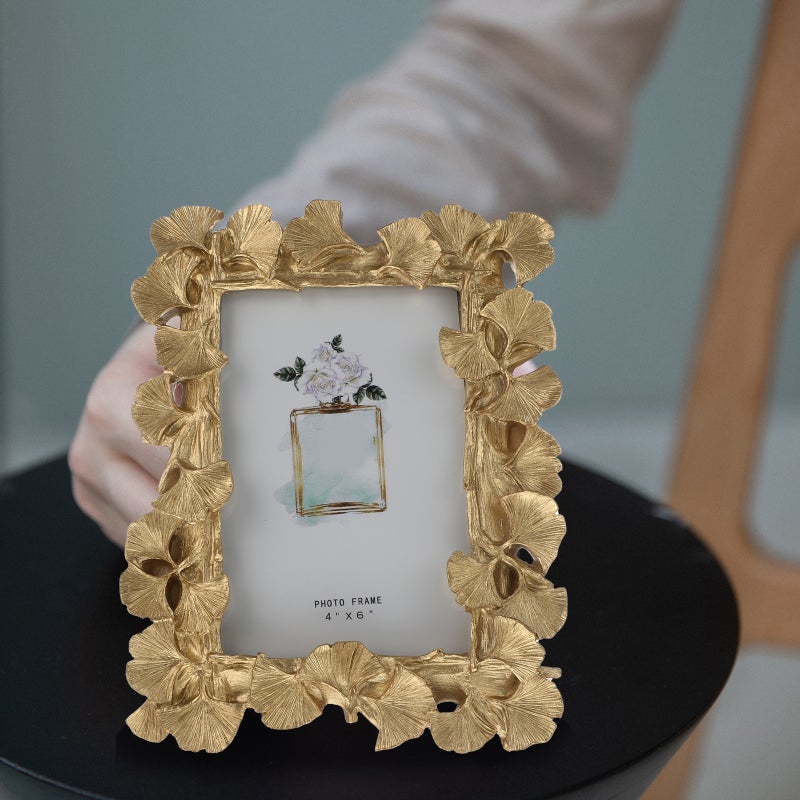 2pcs Gingko Leaf Photo Frame Retro Bedroom Table Frame Adornment Decoration - Image 5