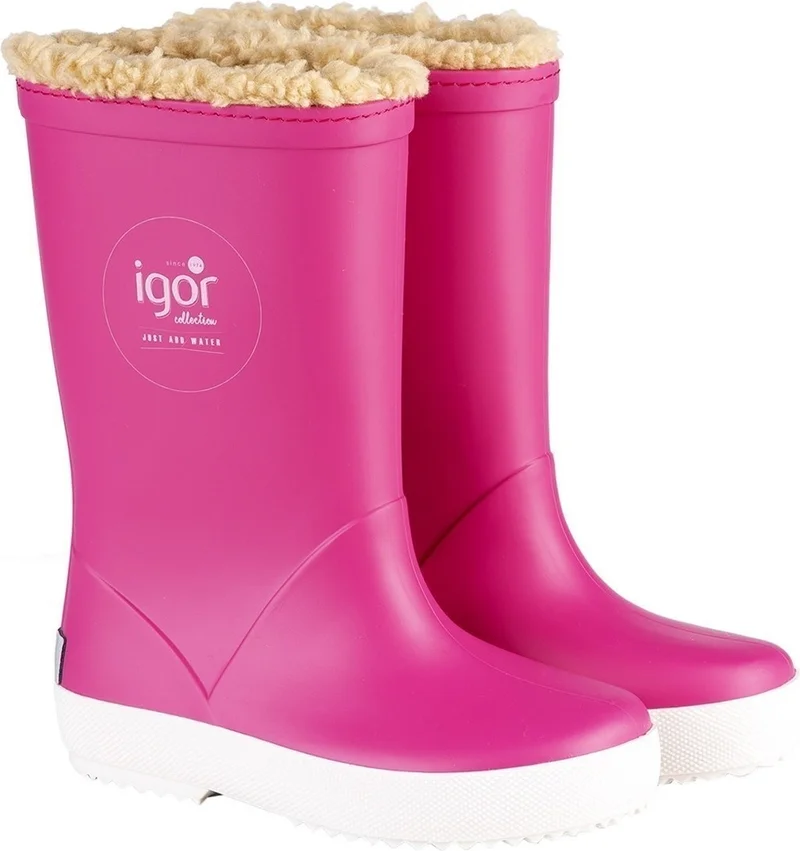 Igor Splash Nautico Kids Furry Fuchsia Rain Boots W10207-007 V9