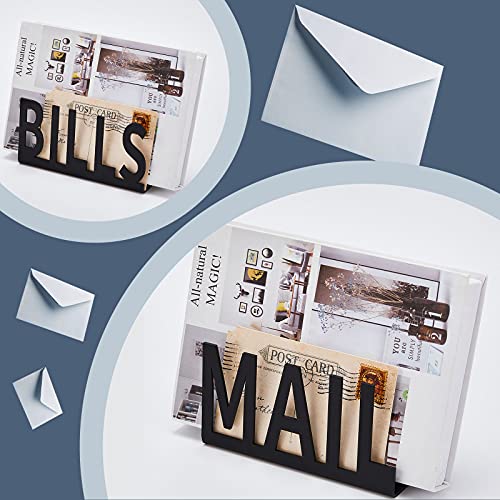 Quzzil 2 Pcs Mail Bill Organizers Holders for Desk Mail Holder Countertop Hollow Sorter Letter Decorative Bill and Desk Vertical Envelope Holder - Image 4