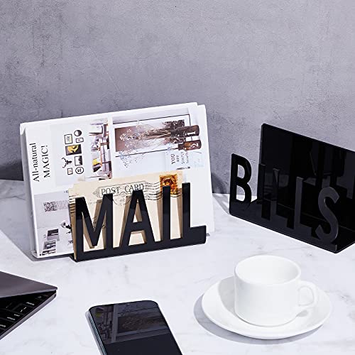 Quzzil 2 Pcs Mail Bill Organizers Holders for Desk Mail Holder Countertop Hollow Sorter Letter Decorative Bill and Desk Vertical Envelope Holder - Image 5