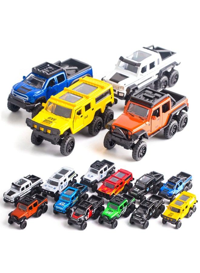 6X6 Alloy 6-wheel Off-road Vehicle Jeep Model Open Door Back Force Car Model Twist Egg Doll Machine Toy Cake Ornaments-Color:City Painting Cross-country (single Price, 4 Average Hair) - Image 5