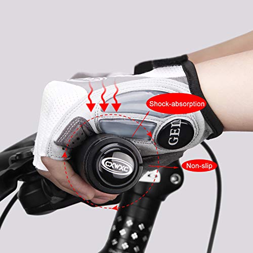 CXWXC Cycling Gloves for Men Women - Breathable Gel Road Mountain Bike Riding Gloves - Anti-Slip Half Finger Glove for Fitness Cycling Training Outdoor Sports - Image 5