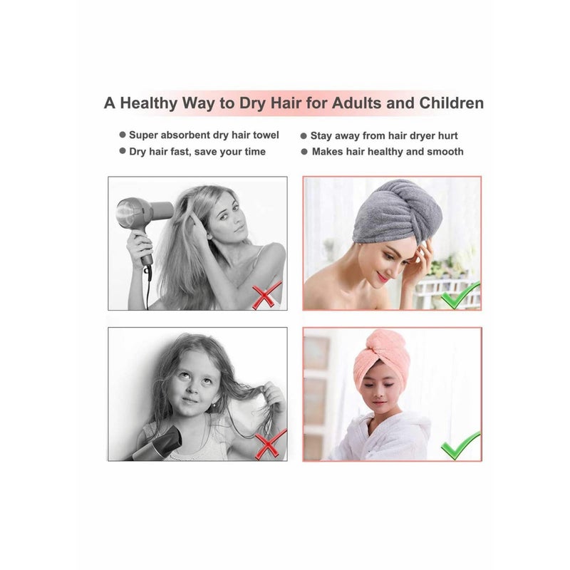 SOLARAE Microfiber Hair Towel Wrap Set - Microfiber Hair Towel for Drying Curly, Long & Thick Hair with Makeup Headband for Women - Image 4